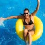 woman in pool