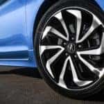 2018 blue acura ilx with a-spec wheel close-up