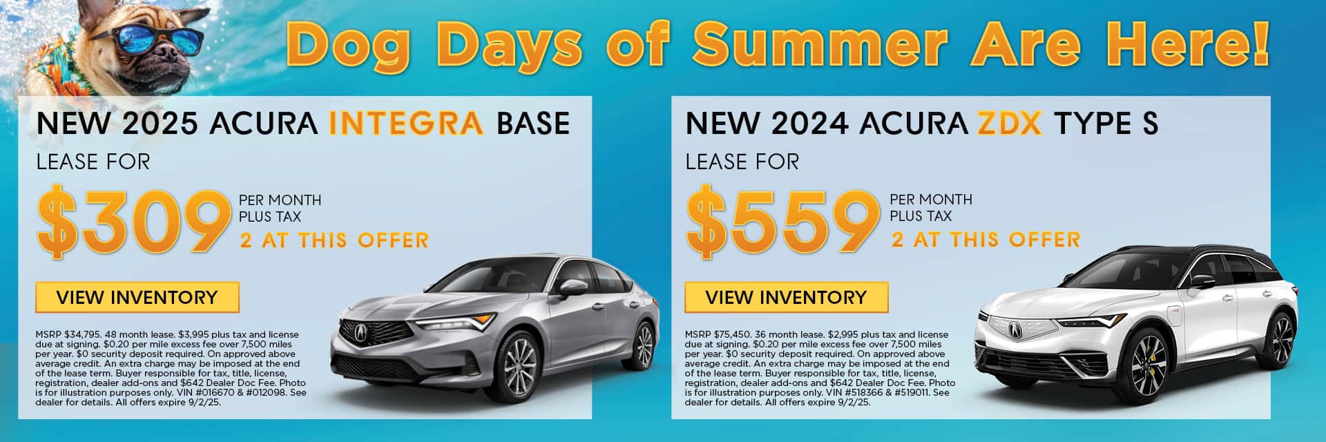 Integra/ZDX August Offer