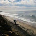 View of South Carlsbad beach at dusk
