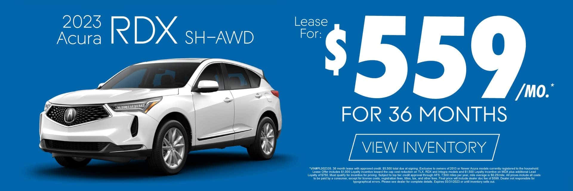 2023 Acura RDX - SH-AWD - Lease For $559/ Mo. For 36 Months — View Inventory