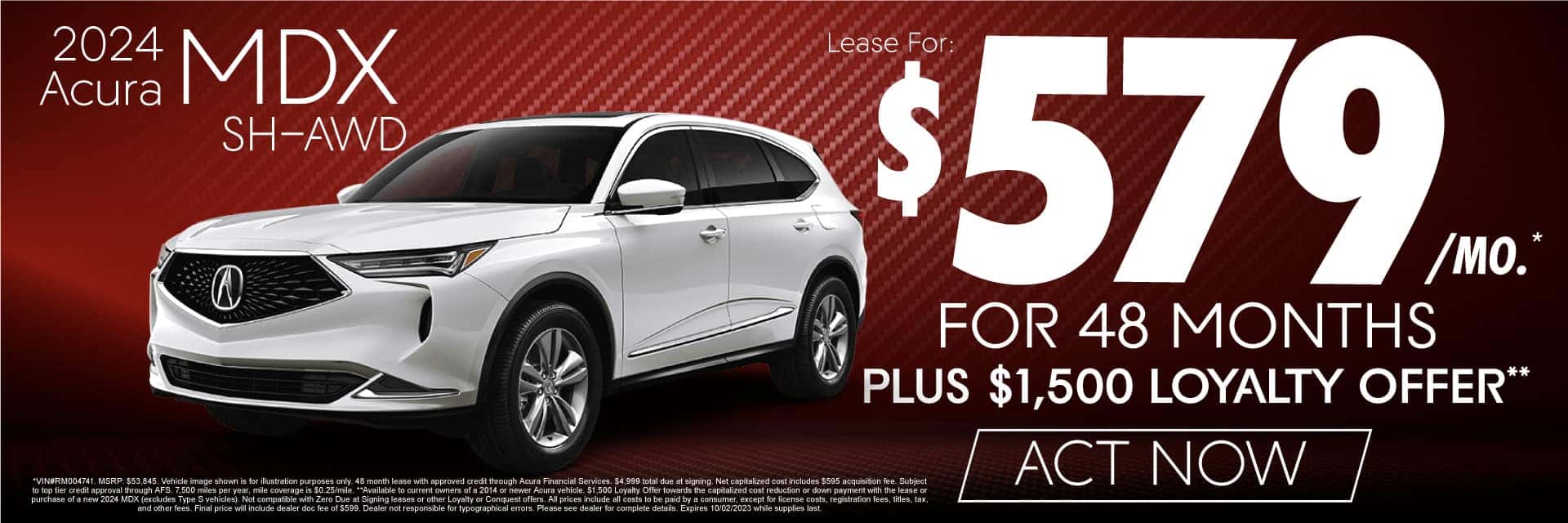 2024 Acura MDX sh-awd - Act Now