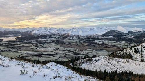 Snow-Covered Landscape in Winter Mountains