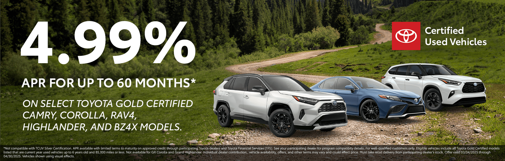 Finance Offer/Incentive on Select Toyota Gold Certified Used Vehicles