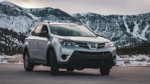 Toyota Rav4 on mountainside