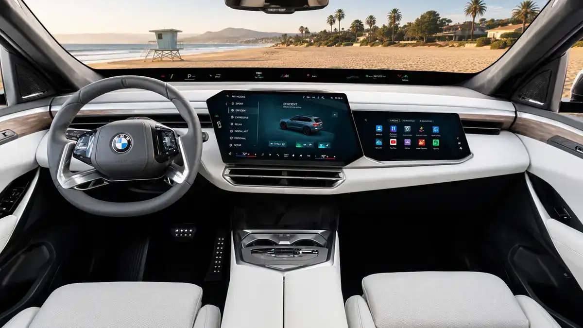 2027 BMW X5 interior with BMW Panoramic iDrive display
