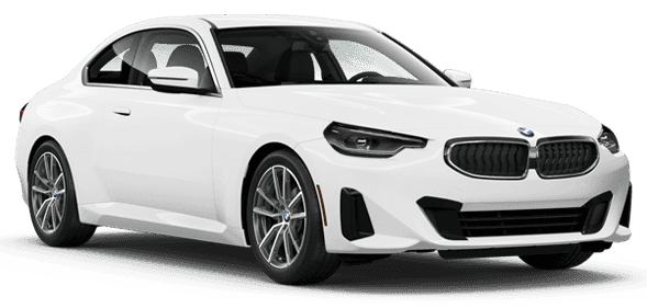 BMW 2 Series coupe in white. Image contains no text.