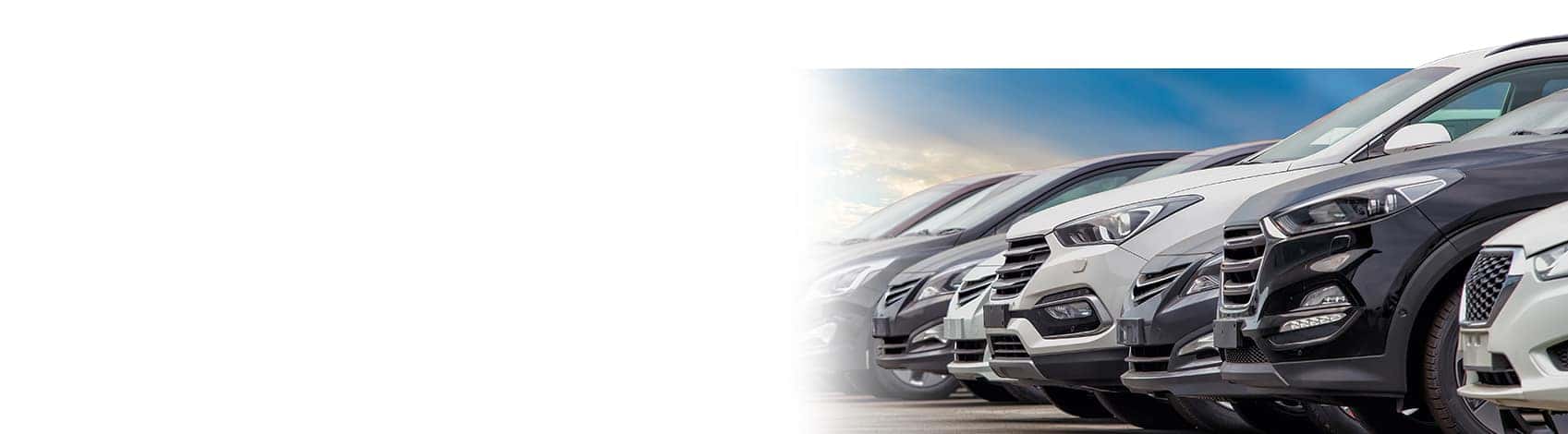 Image of a row of various vehicles