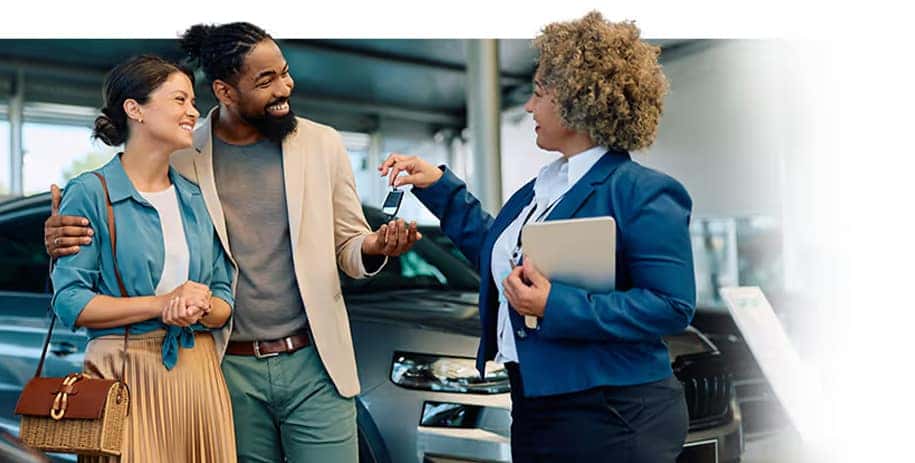 Woman buying car