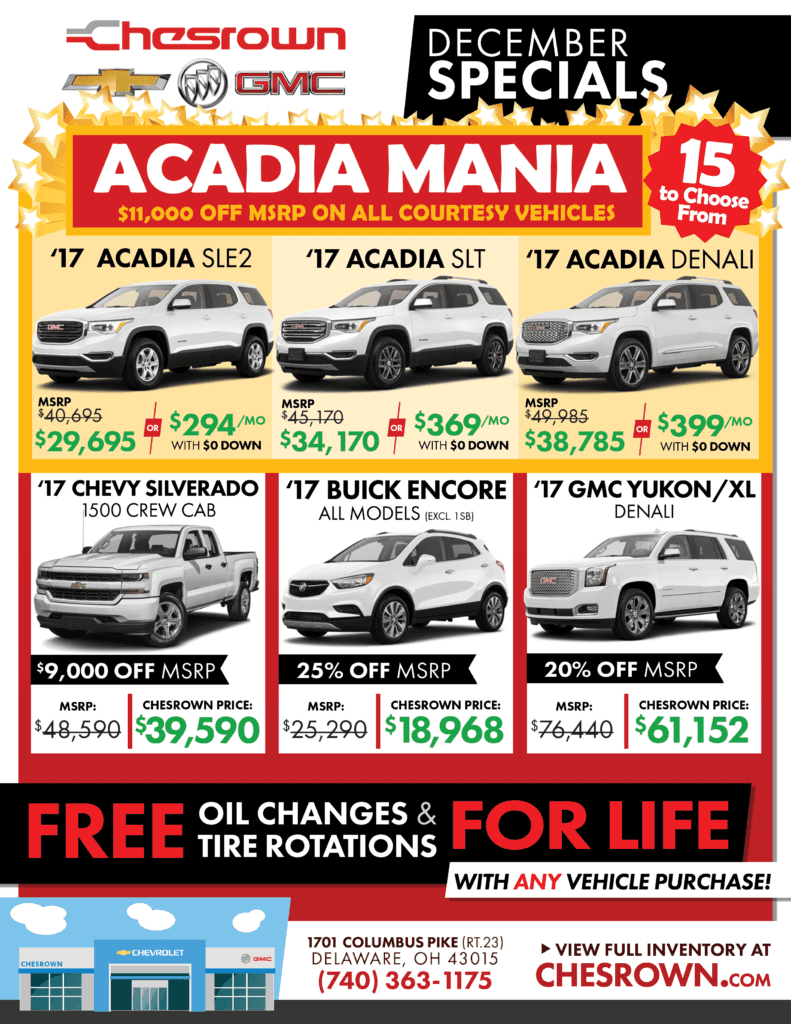 Current New Chevrolet, Buick, GMC Specials Offers Chesrown Chevrolet