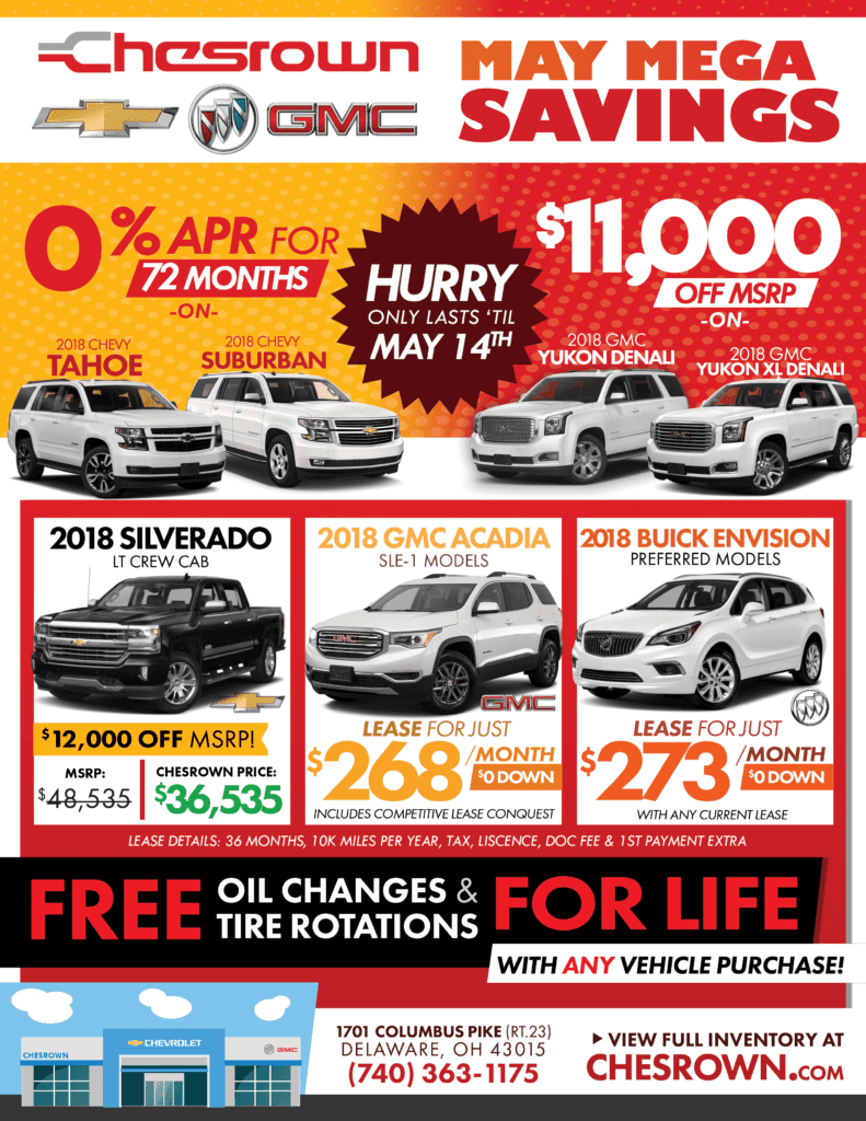 Current New Chevrolet, Buick, GMC Specials Offers Chesrown Chevrolet