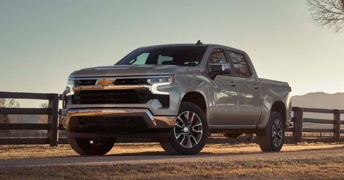 2025 Chevy Silverado driving in the country