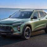 2025 Chevy Trax parked outside with a scenic background