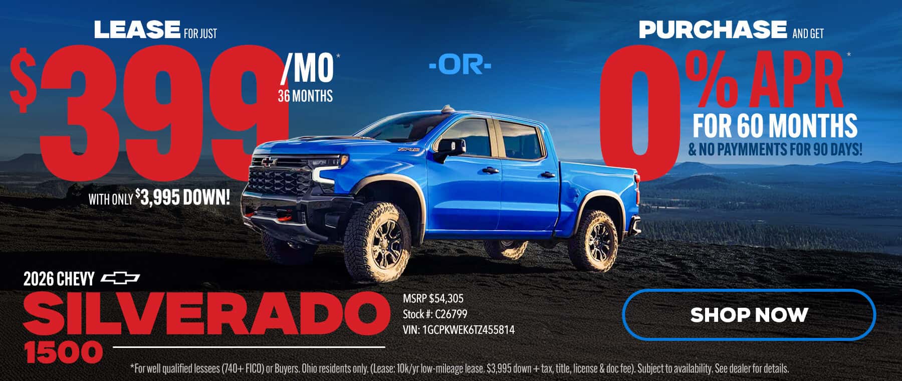 Chevy Silverado Lease in Columbus Delaware Ohio