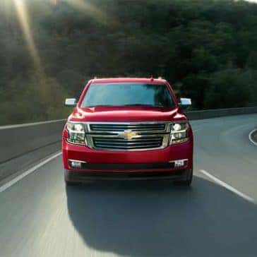 2020 Red Chevrolet Tahoe Full-Size SUV front grille exterior