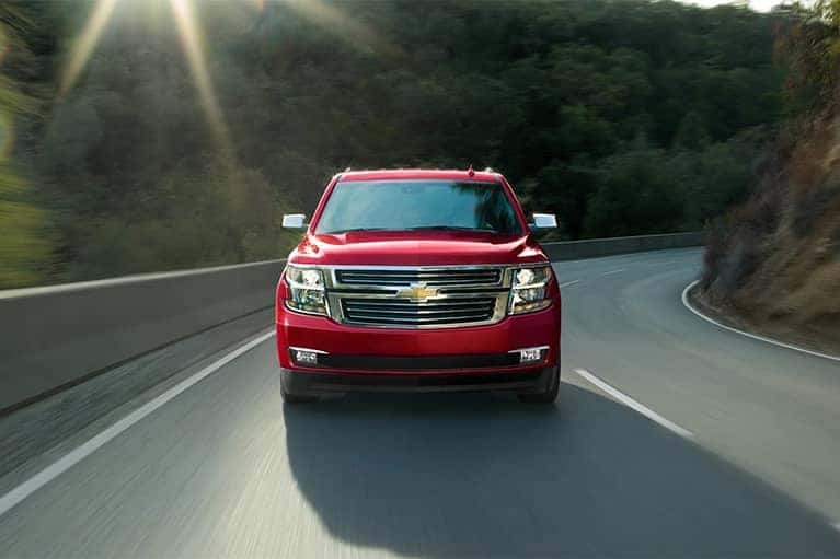 2020 Red Chevrolet Tahoe Full-Size SUV front grille exterior