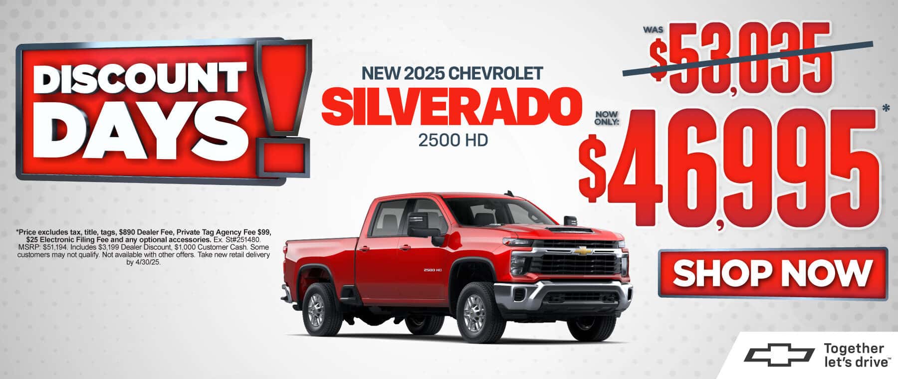 New 2025 Chevrolet Silverado 2500 HD "Was $53,035 Now $46,995* "