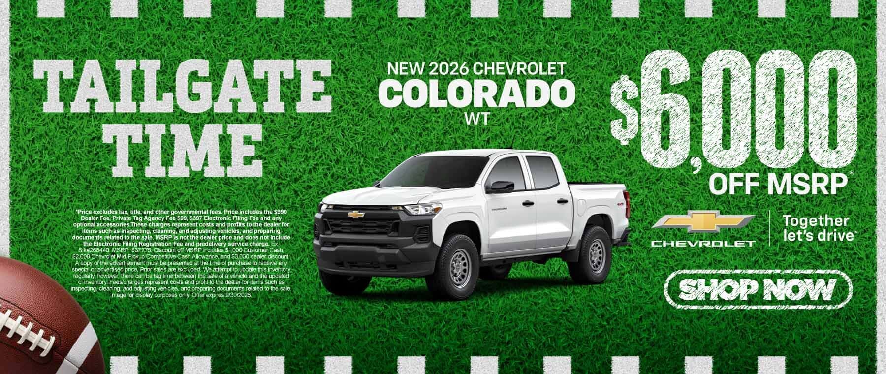 New 2026 Chevrolet Colorado WT $6,000 Off MSRP*