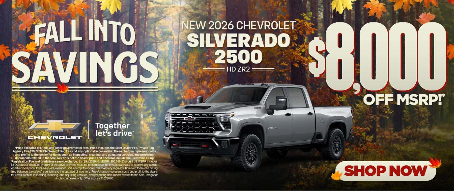 New 2026 Chevrolet Silverado 2500 HD ZR2 $8,000 Off MSRP*