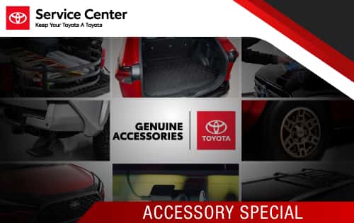 Accessories - Save $75 on parts & labor when you spend $700 or more on genuine toyota accessories. Discount applied at checkout