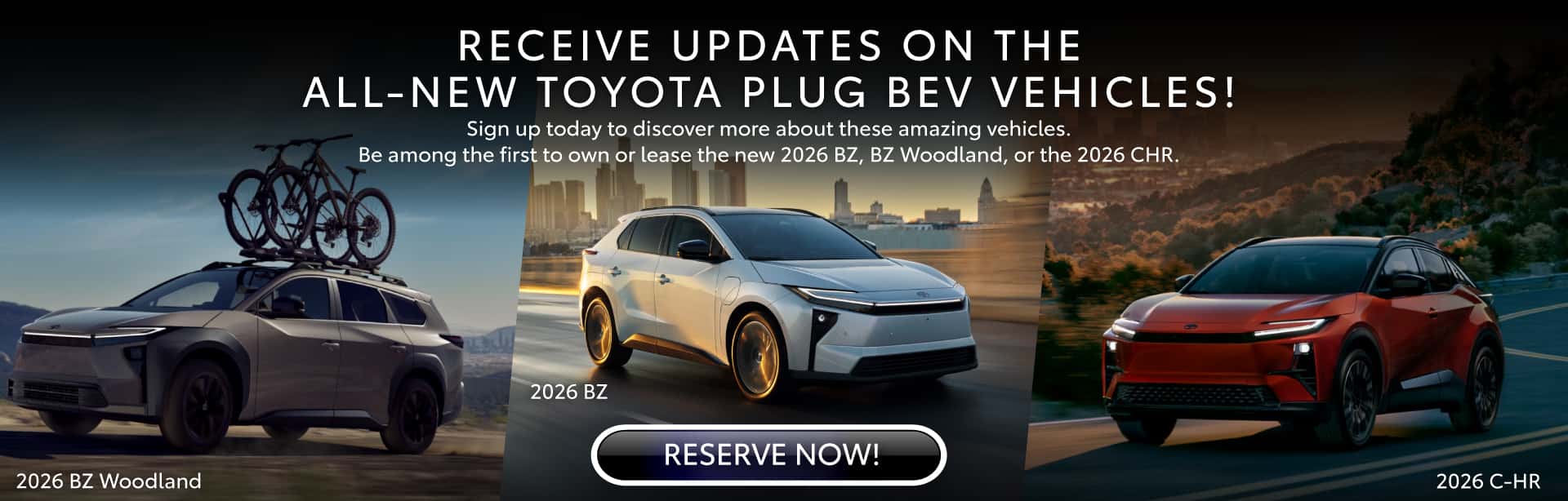 Receive updates on the new BEV models