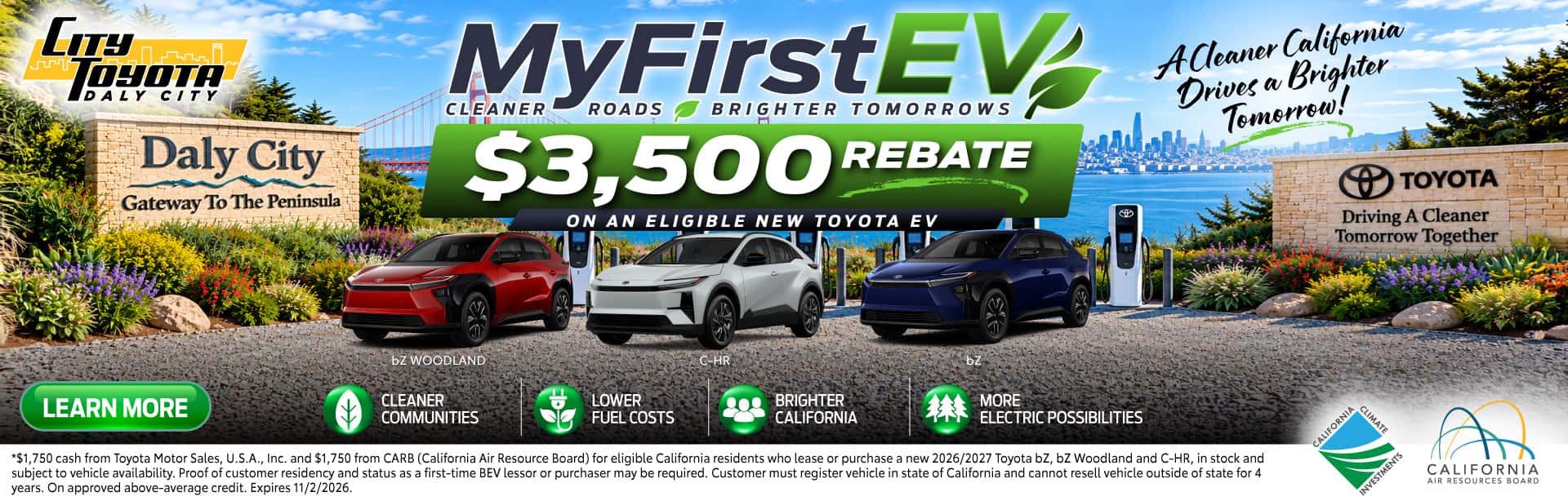 MyFirstEV $3500 Rebate on bZ, bZ Woodland and C-HR