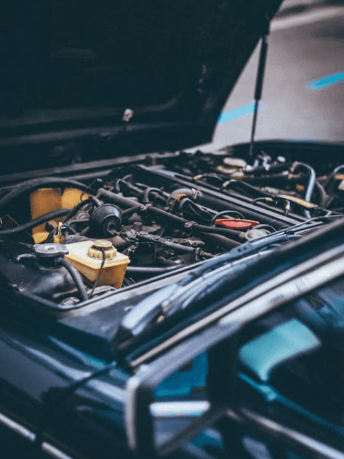 Close up of vehicle engine