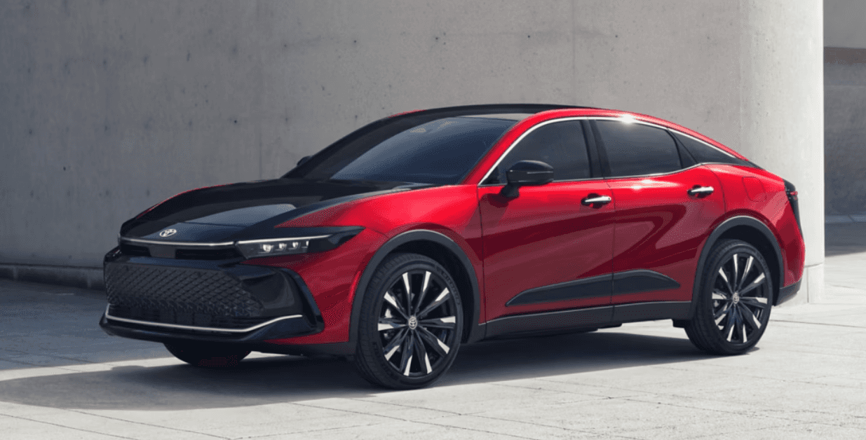 Red 2025 Toyota Crown parked on concrete
