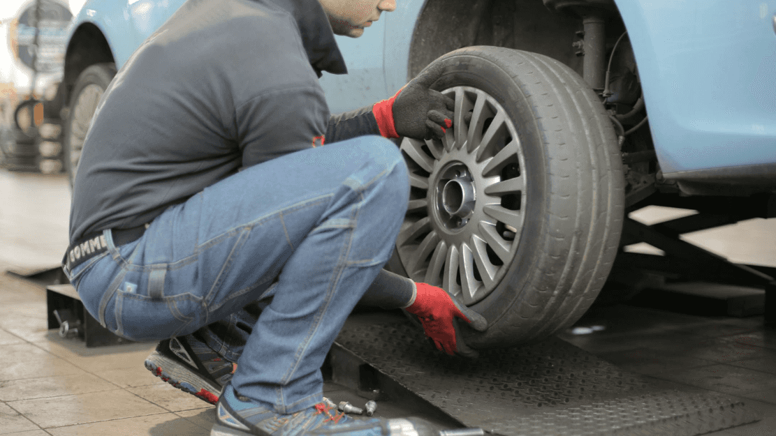 Man Changing a tire