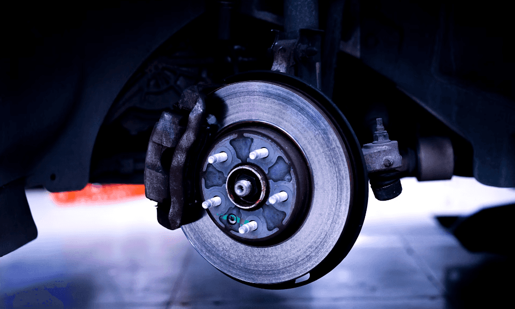 A close-up of a brake pad