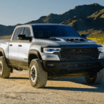 Ram 1500 parked in an open field