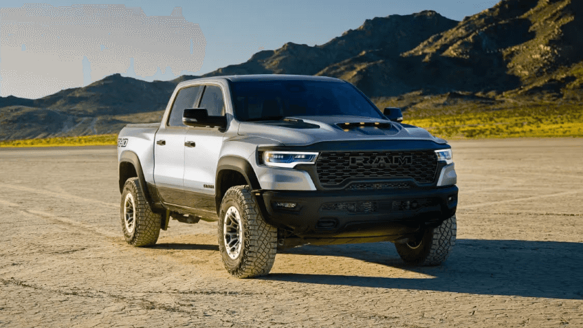 Ram 1500 parked in an open field