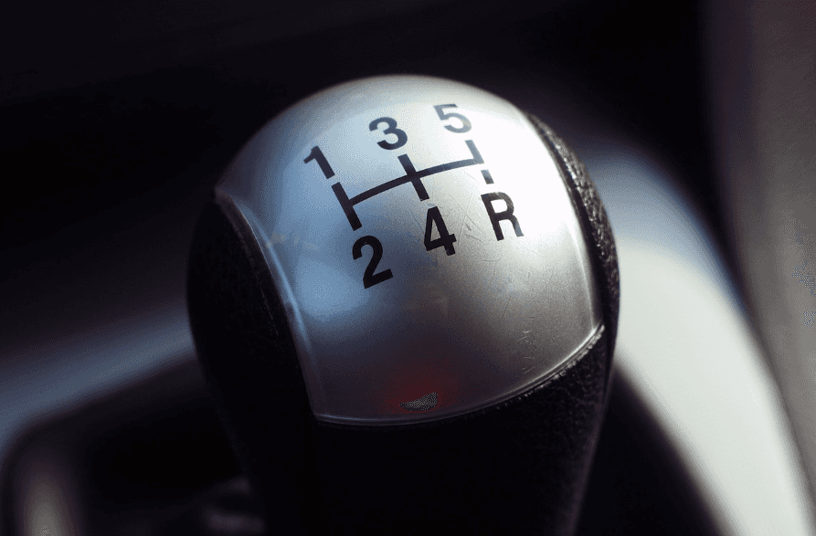 Close up of a car's shifter knob