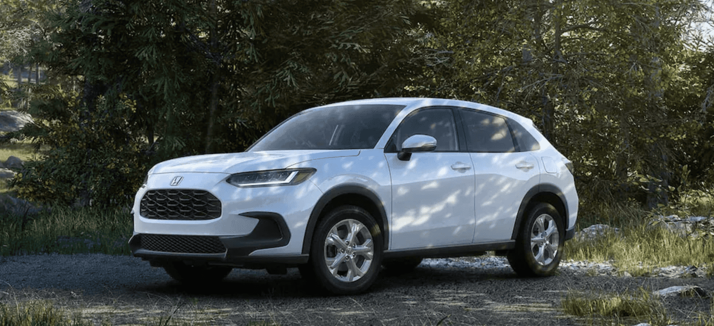 A White 2025 Honda HRV Parked In Nature