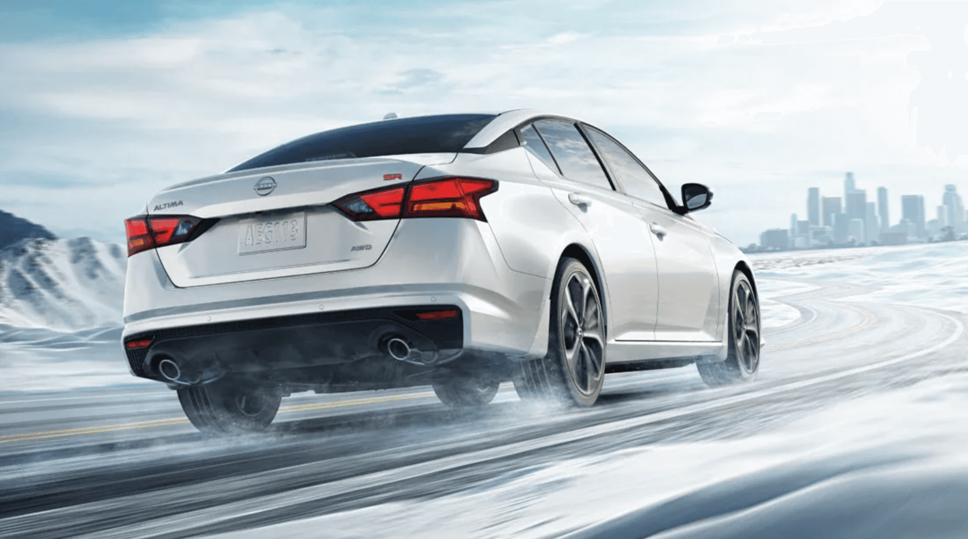 2025 Nissan Altima driving towards the city