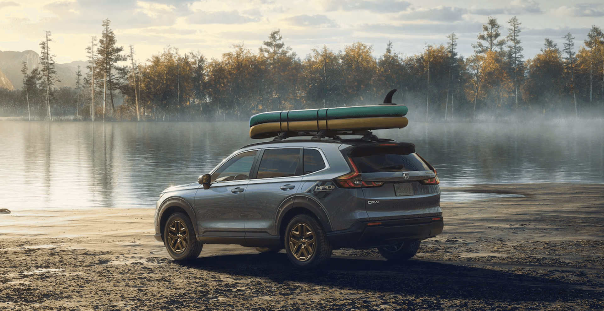2025 Honda CR-V parked by a lake