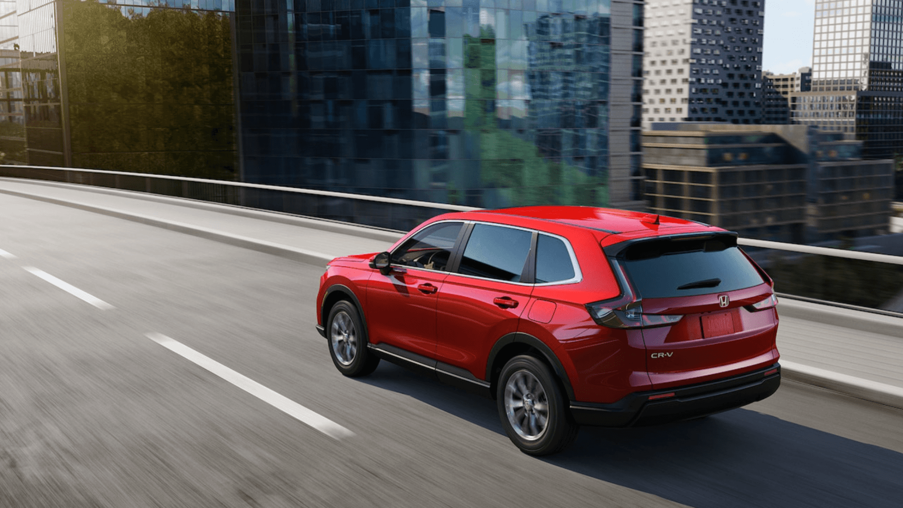 Red Honda CR-V on highway