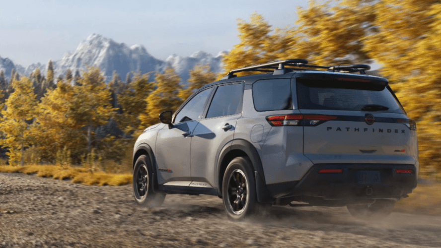 Used Nissan Pathfinder heading off the trails and into Wichita