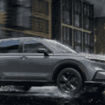 Honda CR-V driving through the rain