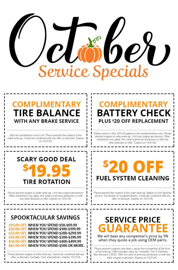 October Service Specials