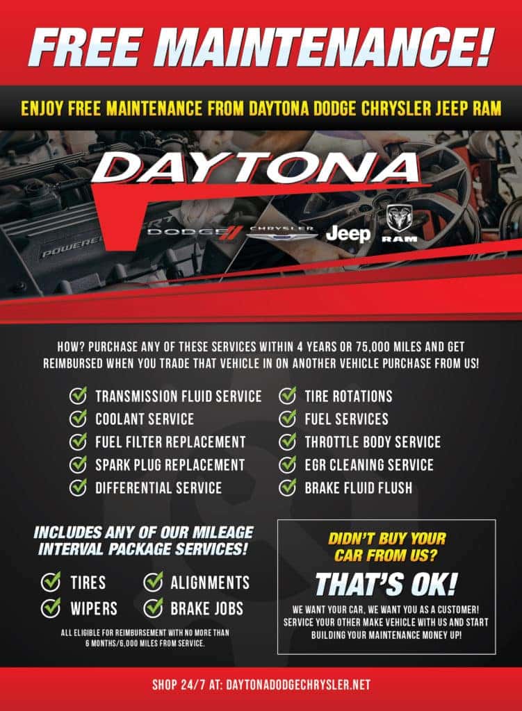 Free Maintenance Daytona Chrysler Dodge Jeep RAM & FIAT