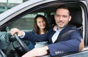 Couple test driving a dodge vehicle Richmond MI