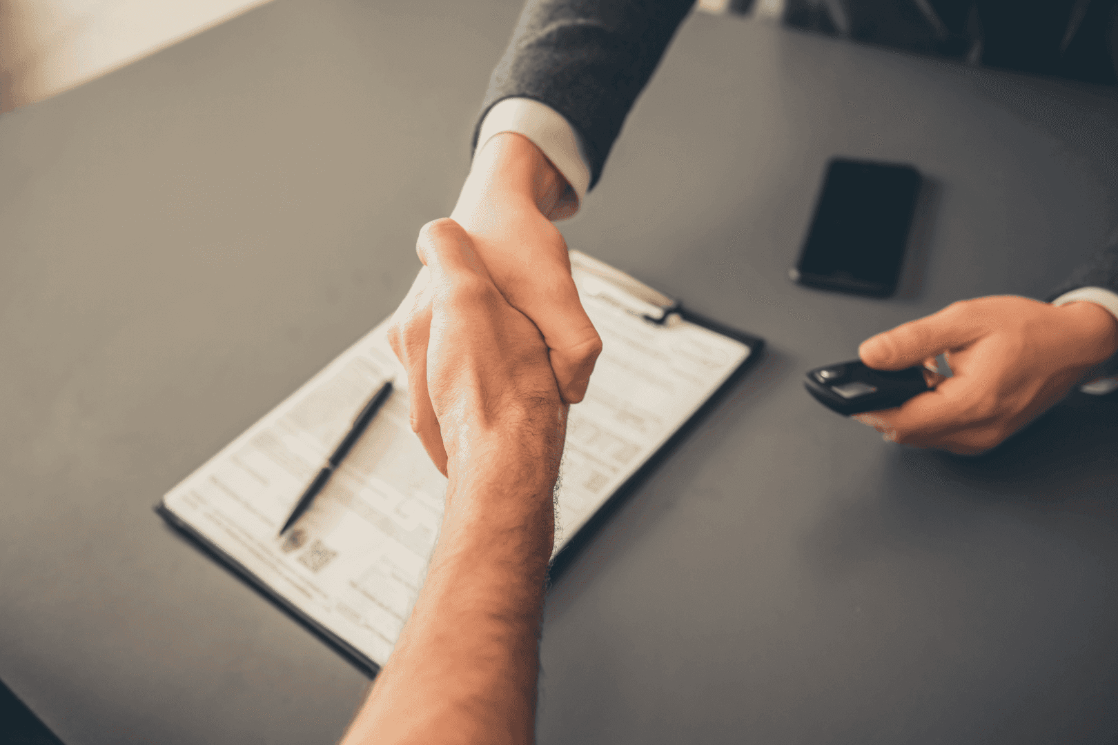 Financing Car Dealer Handshake