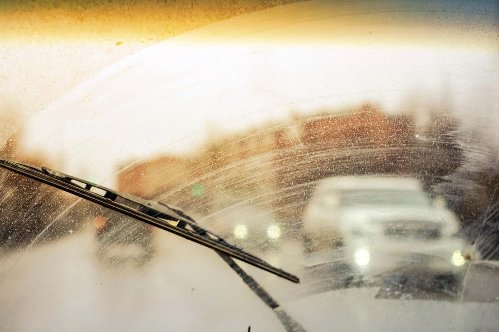Old windshield wiper blades causing streaking