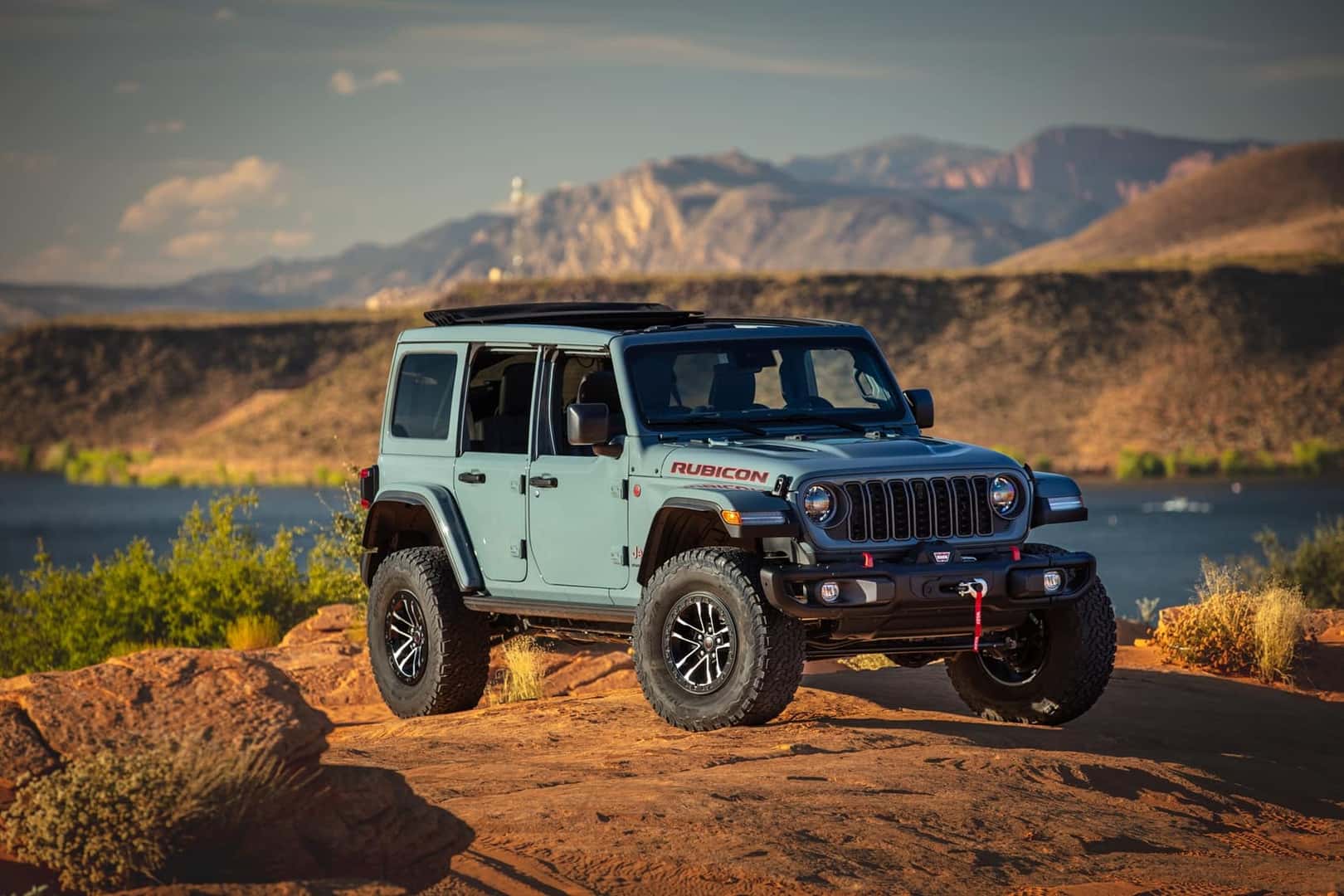 Jeep Wrangler parked on hill from Jeep Dealer near Troy MI