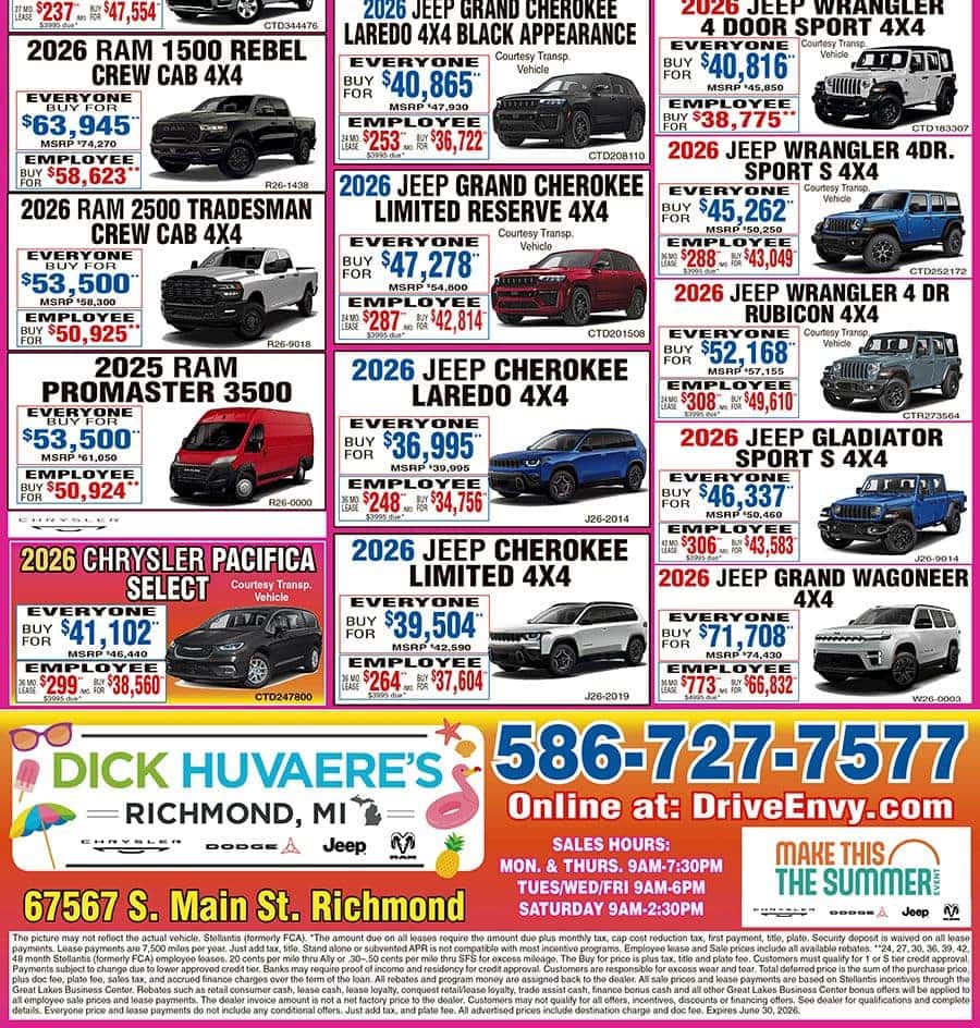 Weekly Incentives Flyer