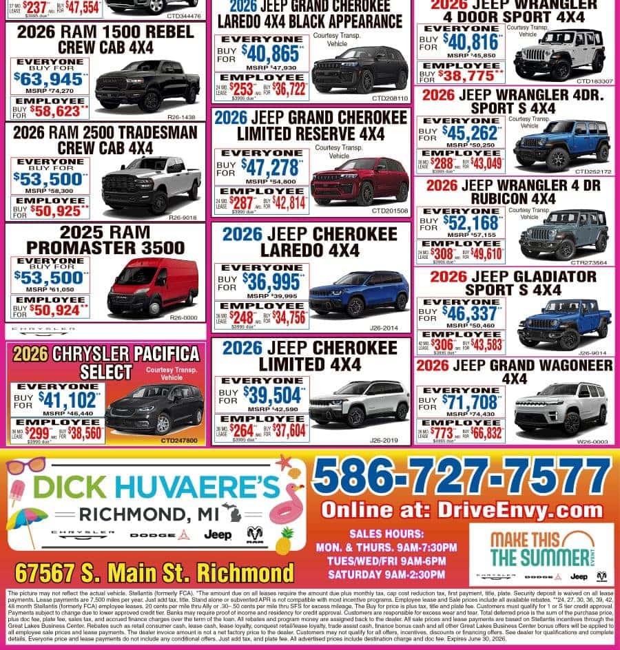 Weekly Incentives Flyer