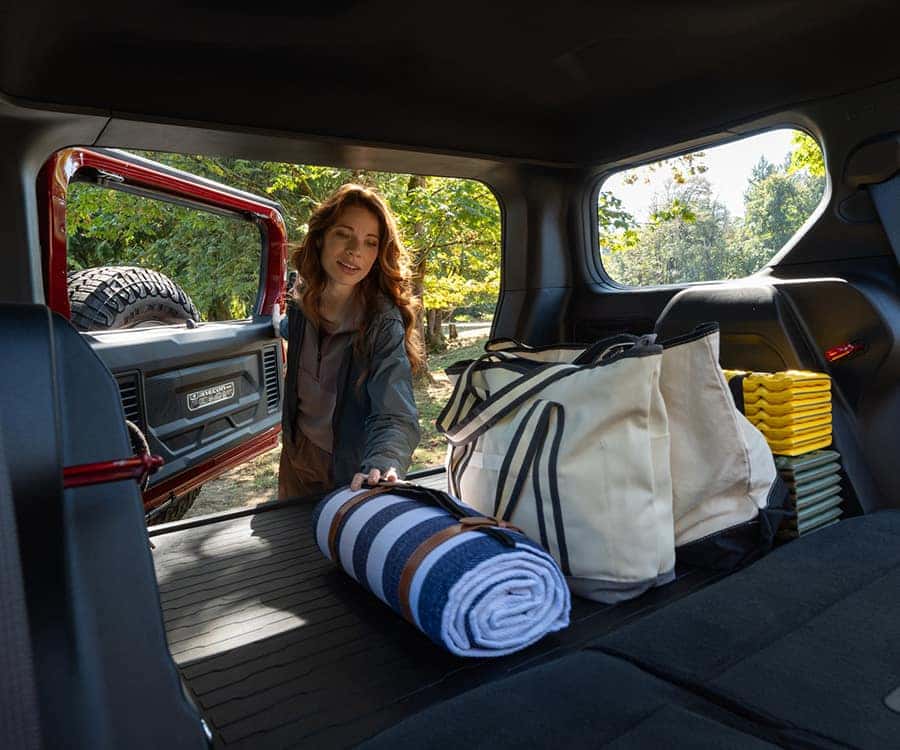 Jeep packed for an outdoor adventure