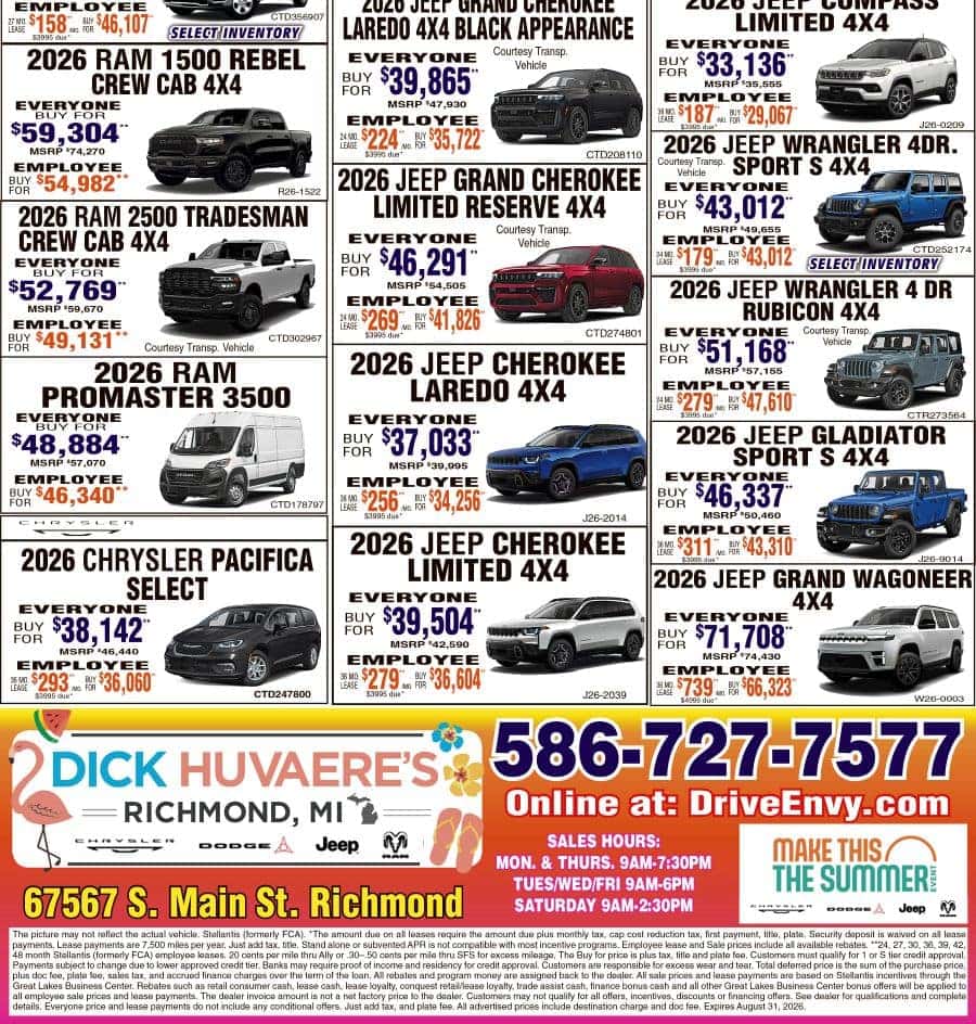 Weekly Incentives Flyer