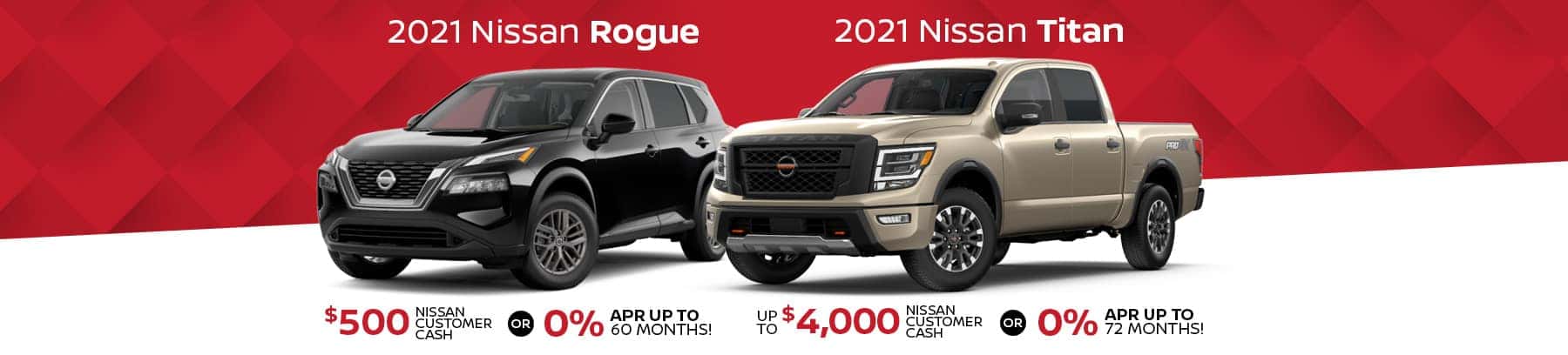 2021 Nissan Rogue and Titan Offers